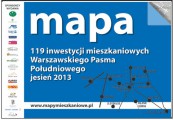 Mapa Inwestycji Mieszkaniowych Warszawskiego Pasma Południowego z planem Piaseczna i Józefosławia