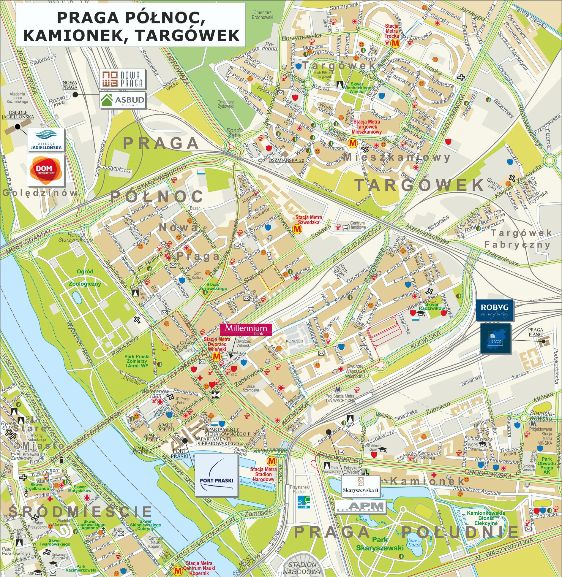 Mapa inwestycji mieszkaniowych Praga Północ
