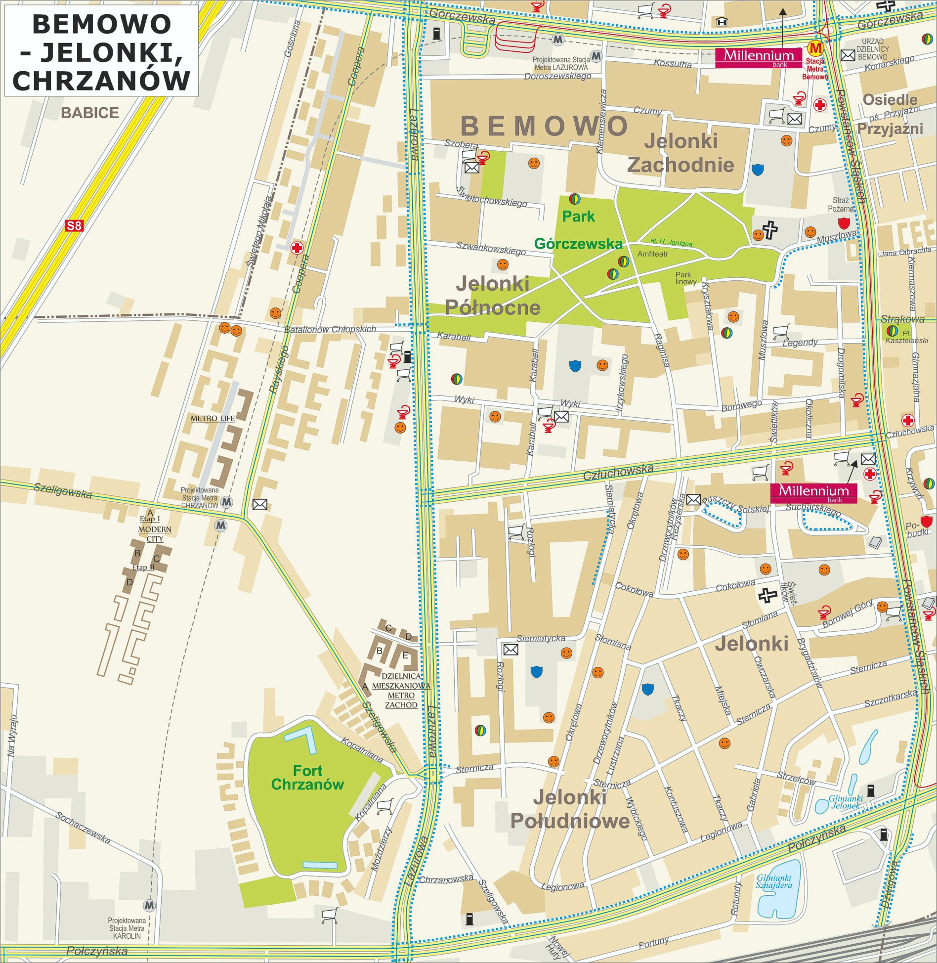 Mapa inwestycji warszawskich - Bemowo Jelonki Chrzanów