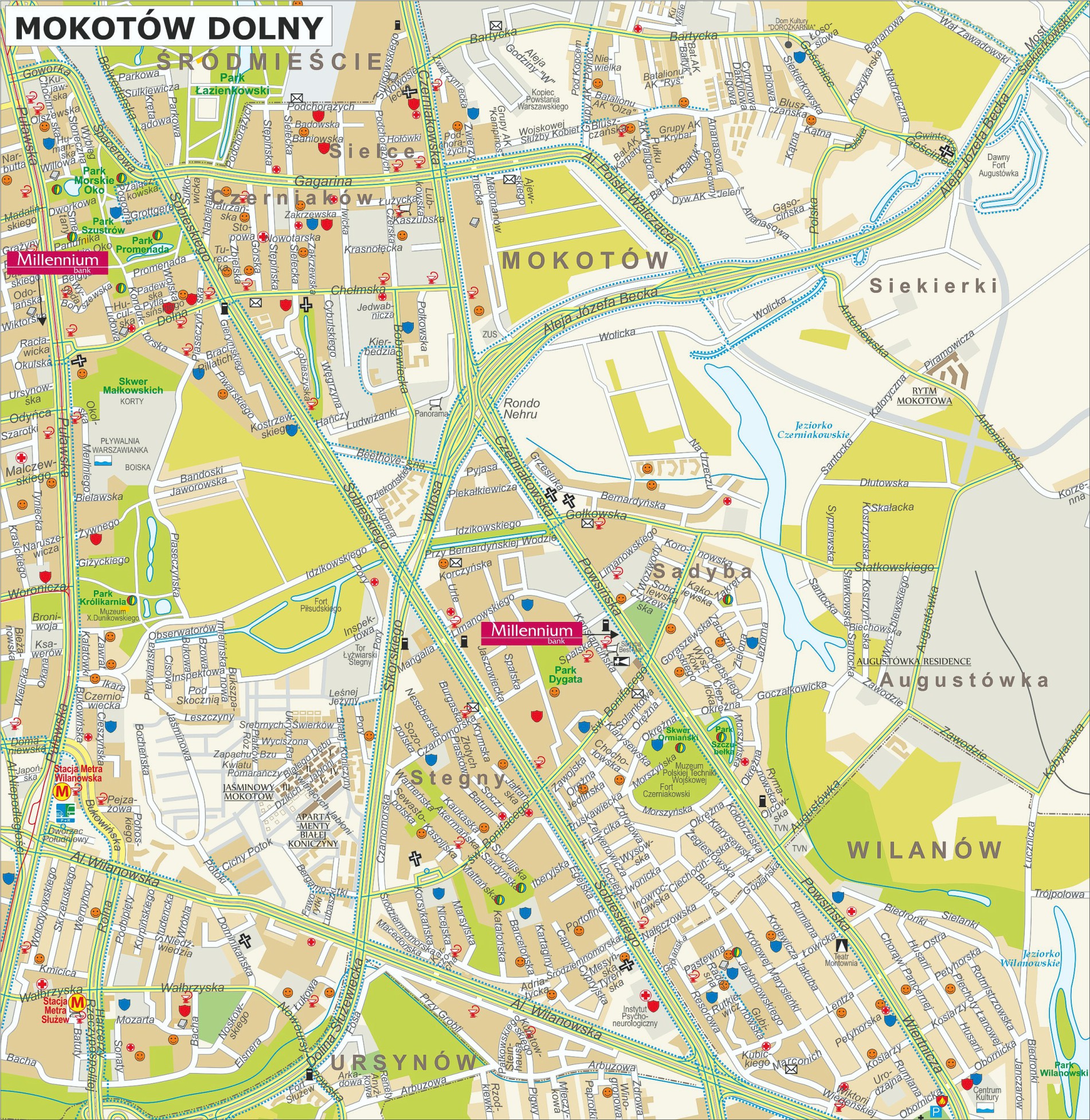 Mapa inwestycji mieszkaniowych Mokotów Dolny