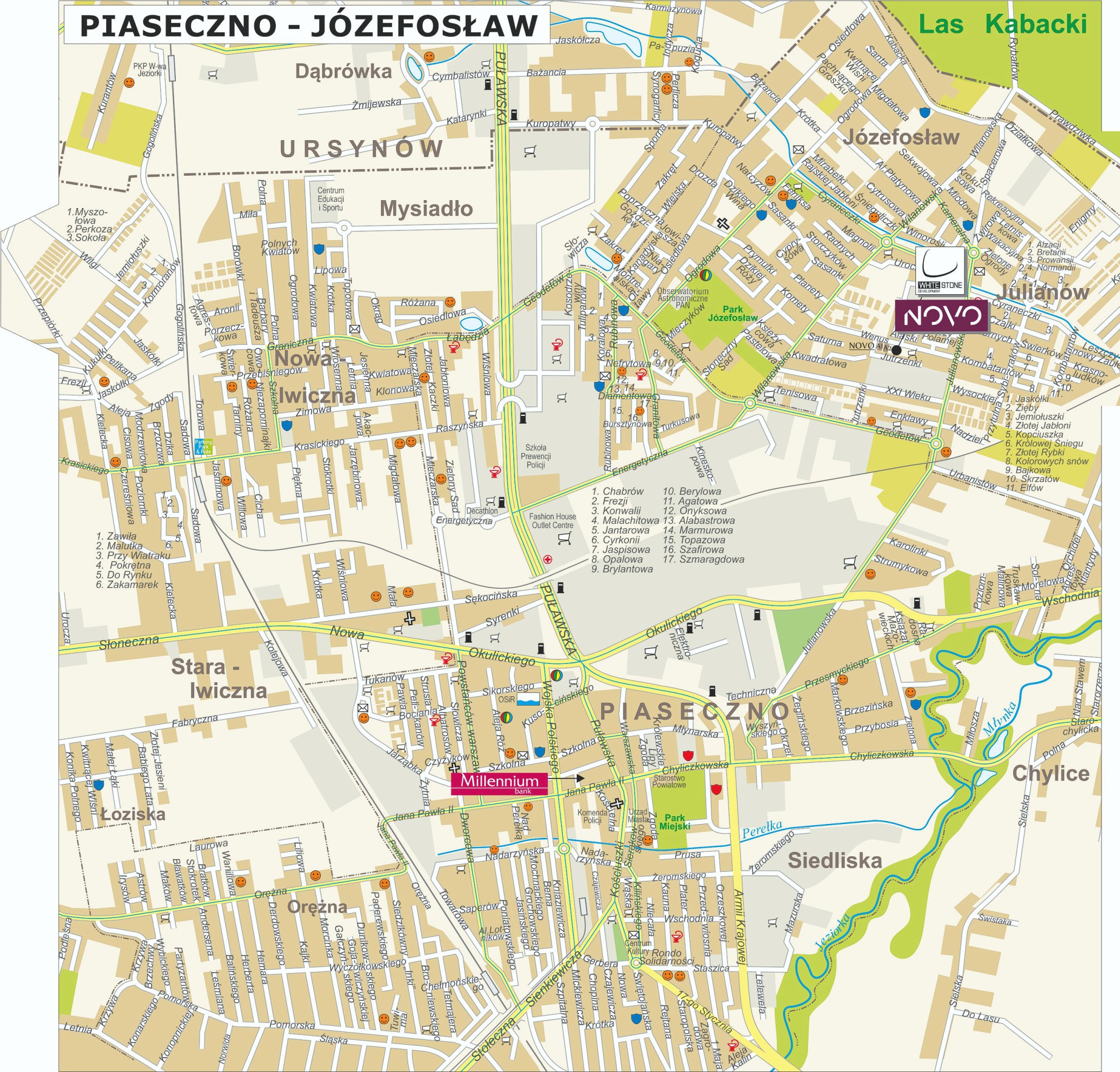 Mapa inwestycji mieszkaniowych w Warszawie Piaseczno Józefosław