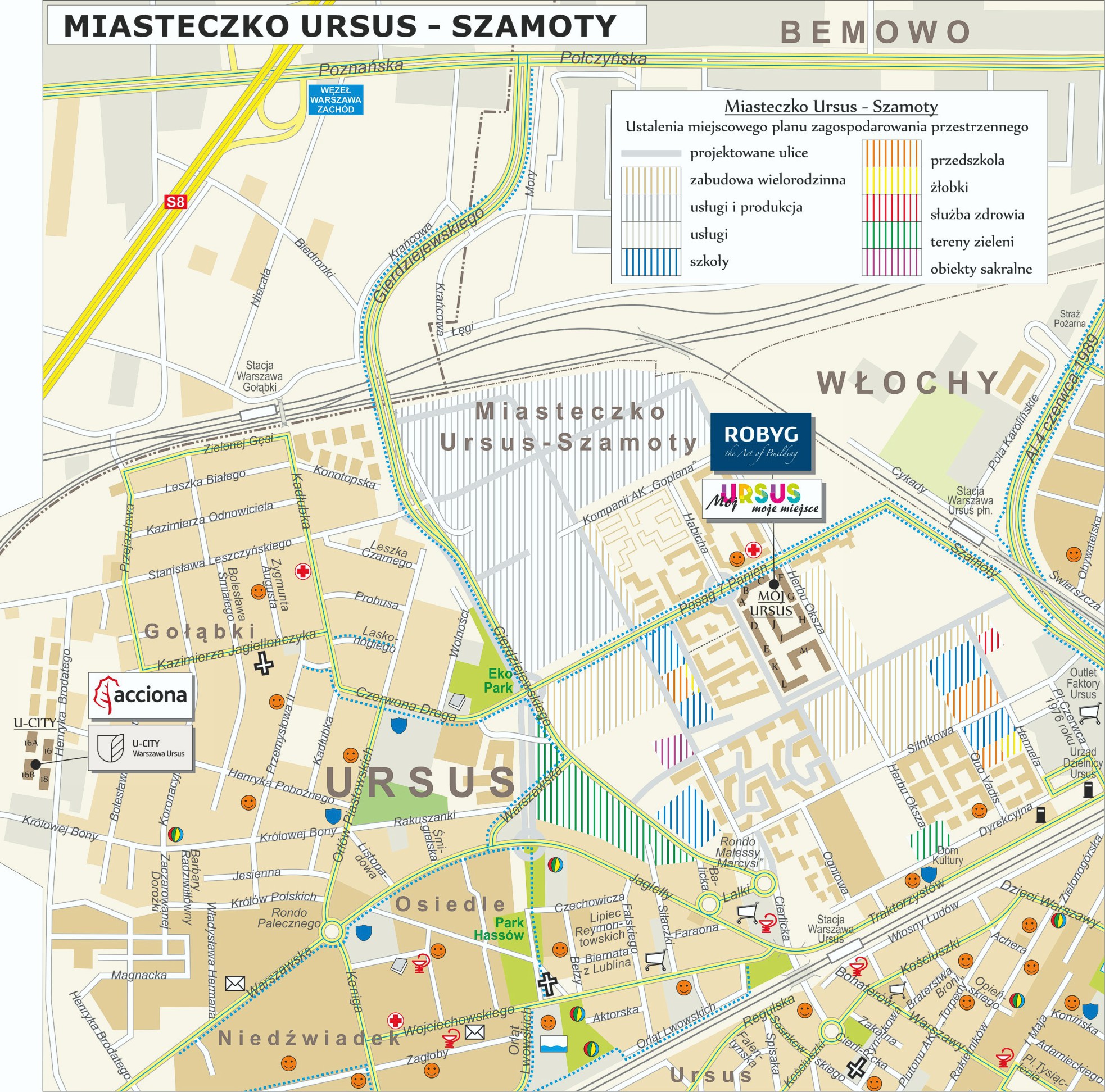 Mapa inwestycji w Warszawie Miasteczko Ursus Szamoty