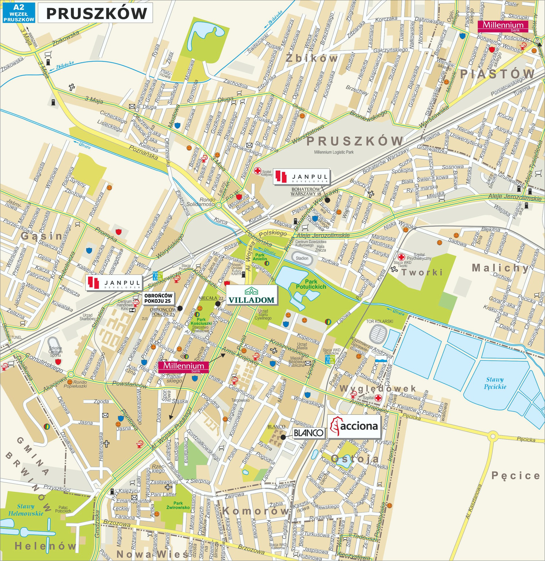 Mapa inwestycji mieszkaniowych w Pruszkowie
